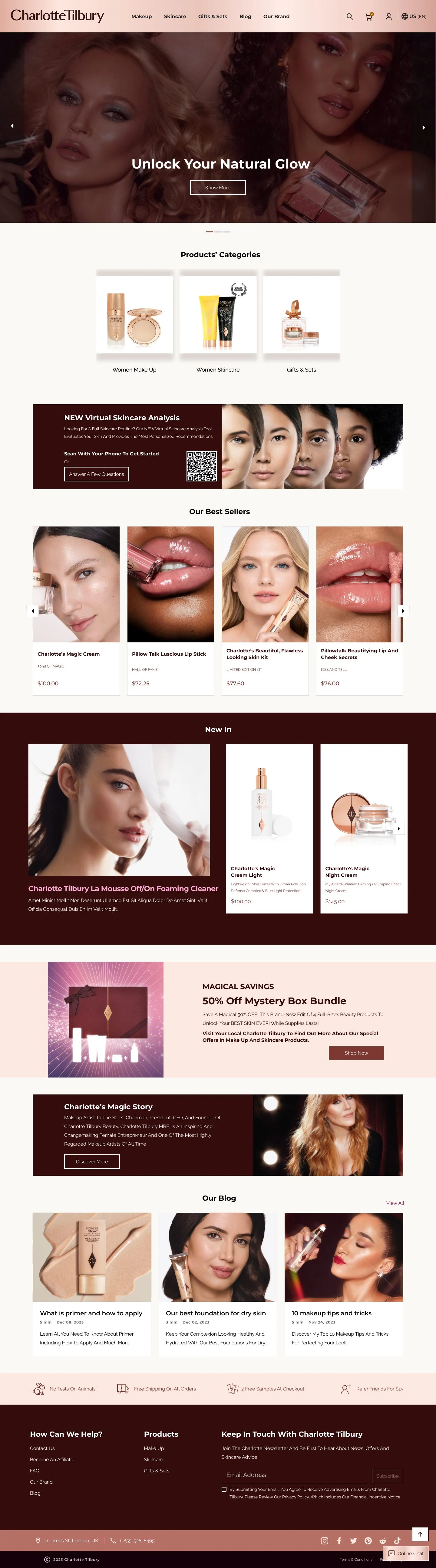 Simplified homepage on desktop — single hero, one primary CTA, clear category entry points